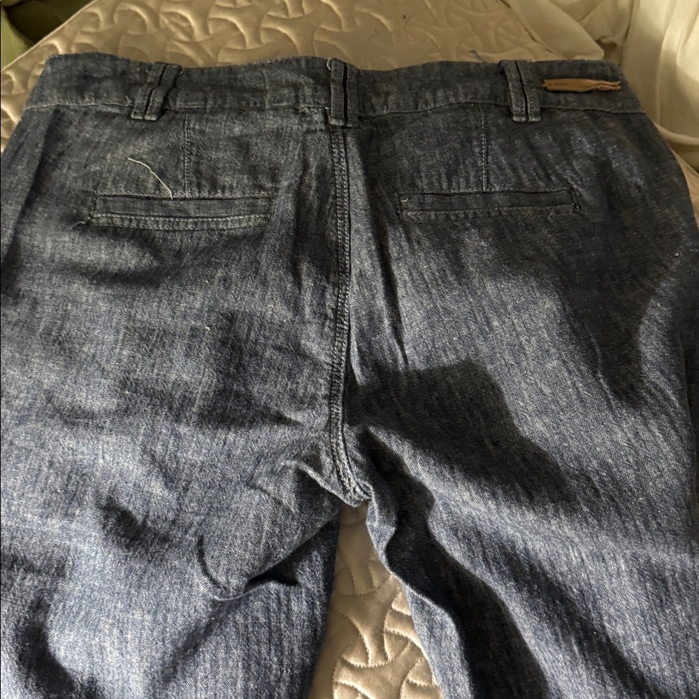 Pilcro-anthropology Stylish Denim linen Wide-Leg Pants - Picture 5 of 10
